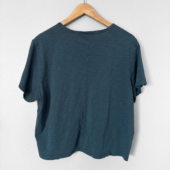 Athleta True Cotton Tee Short Sleeve Blue Cropped Womens XL Activewear Workout - Picture 4 of 9